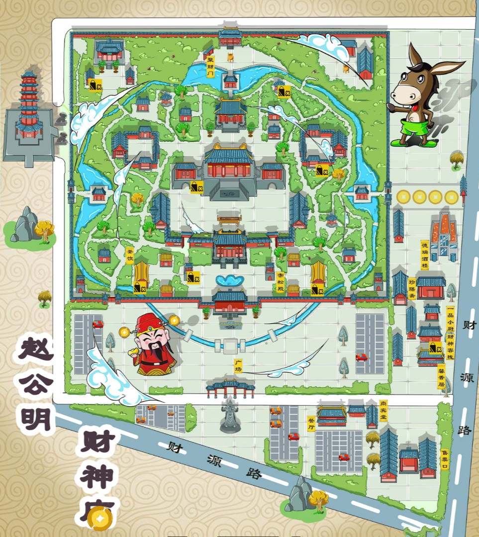 新荣寺庙类手绘地图